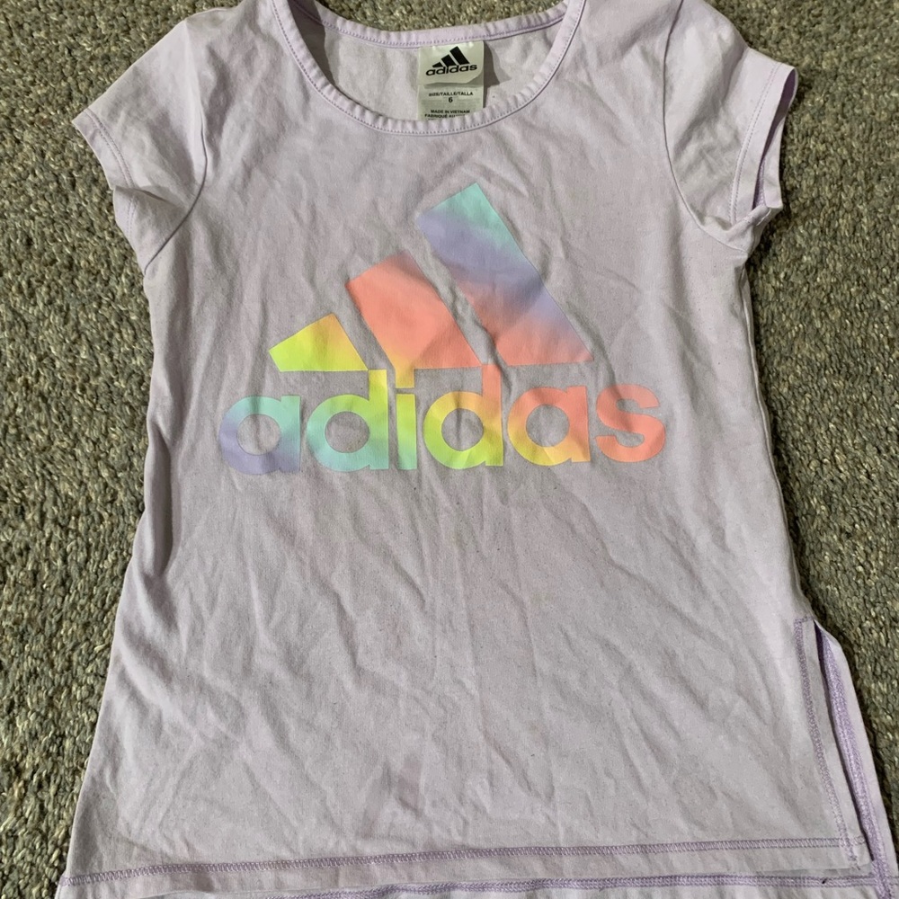 purple adidas shirt
